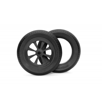 101mm Podvozkové kolo s hliníkovým středem a náhradní gumou - Černé (1ks)
