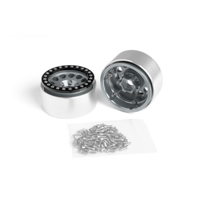 1.9'' Hliníkové beadlock disky pro 1/10 crawler/expedice stříbrné - 2 ks