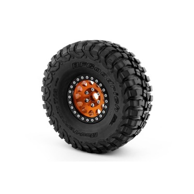 1.9'' Hliníkové beadlock disky pro 1/10 crawler/expedice oranžové - 2 ks