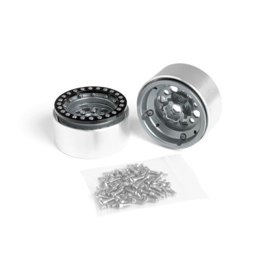 1.9'' Hliníkové beadlock disky pro 1/10 crawler/expedice stříbrné - 2 ks