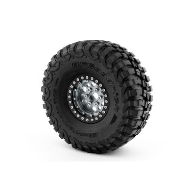 1.9'' Hliníkové beadlock disky pro 1/10 crawler/expedice stříbrné - 2 ks