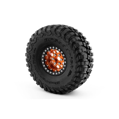 1.9'' Hliníkové beadlock disky pro 1/10 crawler/expedice oranžové - 2 ks