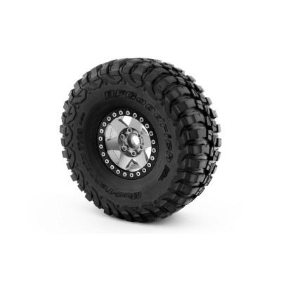 1.9'' Hliníkové beadlock disky šestipaprskové pro 1/10 crawler/expedice stříbrné - 2 ks
