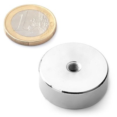 Magnet pr.29 x10mm otvor s M5 /35kg neodym N38 Zn