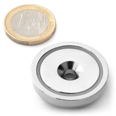 Magnet pr.32 x 8mm otvor zap. pro M5 /30kg Ni neodym N42