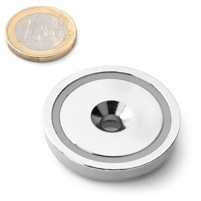 Magnet pr.42 x 9mm otvor zap. pro M6 /55kg Ni neodym N38