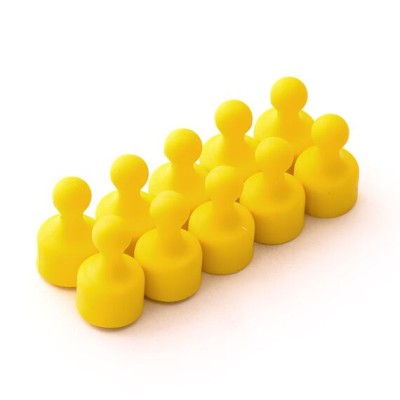 Magnet figurka pr.12x20 žlutá 10ks 1,8kg neodym N42