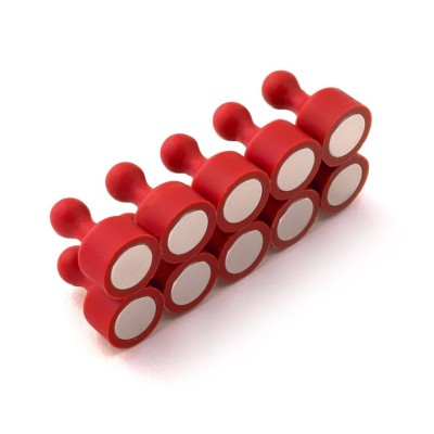 Magnet figurka pr.12x20 červená 10ks 1,8kg neodym N42