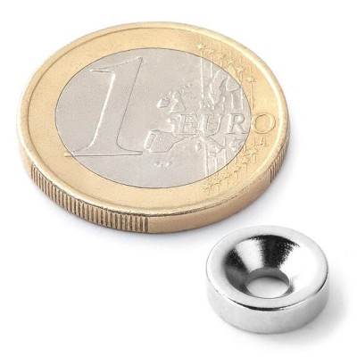 Magnet pr.10 x 3mm otvor zap. pro M3 / 1,6kg neodym N42