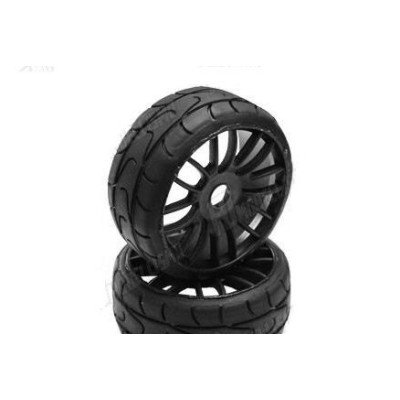 PMT 1/8 GT RALLY 18 "Super Soft" směs - nalepené, černé CARBON Q1 tvrdé disky, 2 ks.