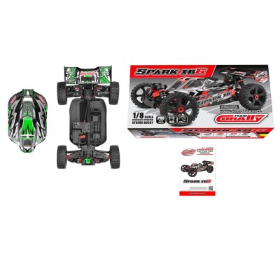 SPARK XB-6 - BUGGY 4WD - ROLLER šasi - bez elektroniky - zelená