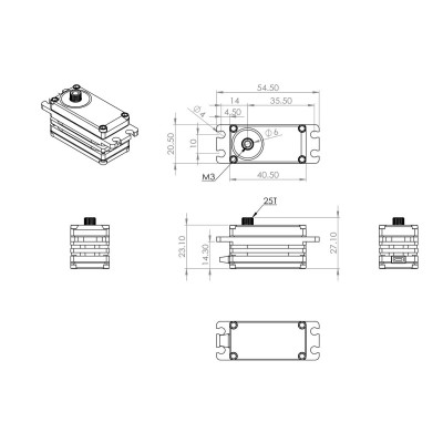 HBL575SL (0.70s/60°, 16.8kg.cm)