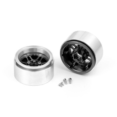 1.9'' Hliníkové beadlock disky offset -10 mm pro 1/10 crawler/expedice černé - 2 ks