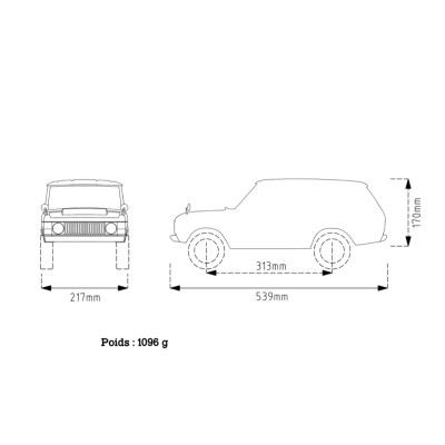 ABS karoserie DISCO 3dveřová 313 mm