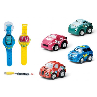 Siva RC hodinky auto Mini Smart 2in1 růžová