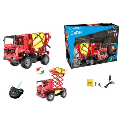 CADA RC stavebnice míchačka a auto se zvedací plošinou 2v1 1:14
