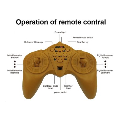 Amewi RC buldozer s funkční radlicí a zadním drapákem 1:16, zvuky, LED