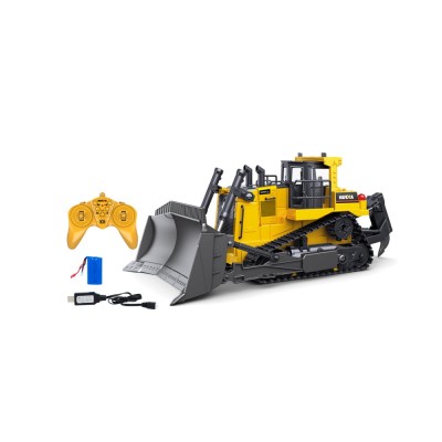 Amewi RC buldozer s funkční radlicí a zadním drapákem 1:16, zvuky, LED