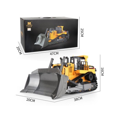 Amewi RC buldozer s funkční radlicí a zadním drapákem 1:16, zvuky, LED
