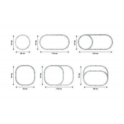 RE.EL Toys sada Super treno AV na baterie, délka soupravy 62 cm, 6 variant sestavení.