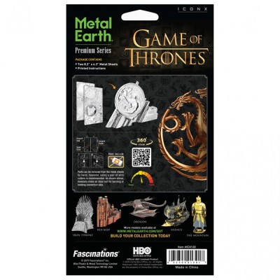 Metal Earth Luxusní ocelová stavebnice Game of Thrones - Targaryen Sigil