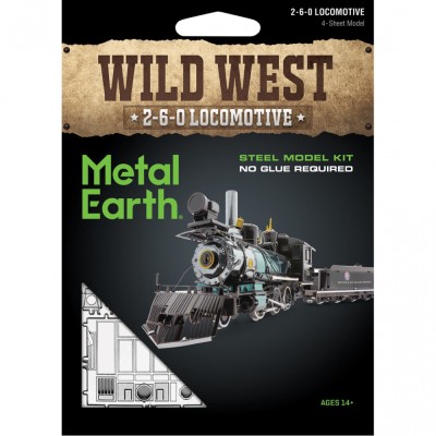 Metal Earth Luxusní ocelová stavebnice Wild West 2-6-0 Lokomotiva