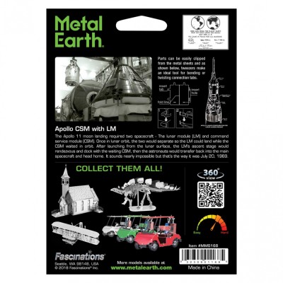 Metal Earth Luxusní ocelová stavebnice Apollo CSM + LM