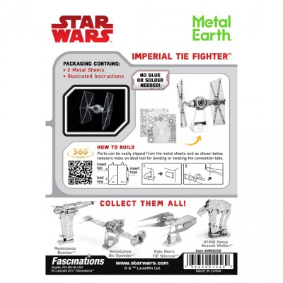 Metal Earth Luxusní ocelová stavebnice Star Wars Tie Fighter