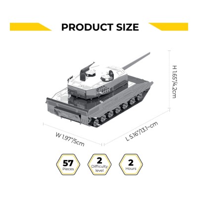 Metal Time Luxusní ocelová stavebnice tank Leopard 2