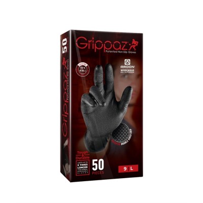 Ruk. gumové jednoráz.dílenské černé GRIPPAZ 50 9 nitril