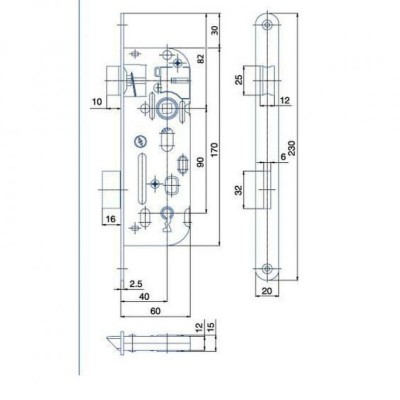 Zámek zadl. 90/60 40 obyč. 01-15 P/L Zn Hobes
