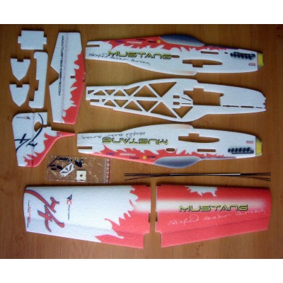Letadlo Mustang Red EPP kit 78cm TRserie bez el.výbavy