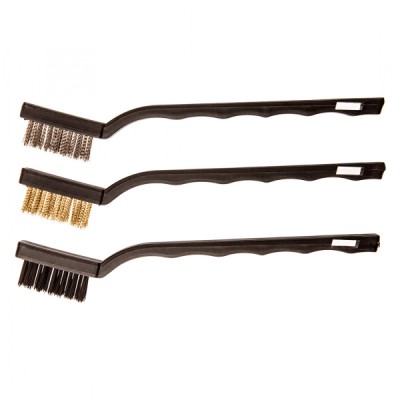 Kartáč sada 3ks jemné,ocel,mosaz,nylon 32x8/180mm TOPTOOLS