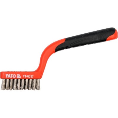 Kartáč nerez 3 řady jemn. PVC 180mm YATO prohnutý