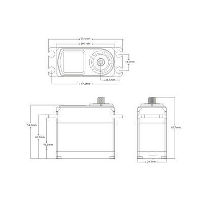 DH85W High-torque Digital servo (85 kg-0,15s/60°)