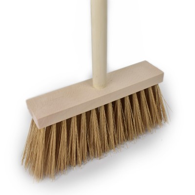 Koště 250x60 dřevo zatl.s holí 120cm žluté