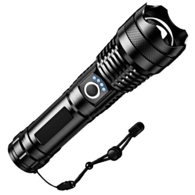Baterka 1led 3W nabíj. USB 1000lm zoom FLASH P26 kov. IP54