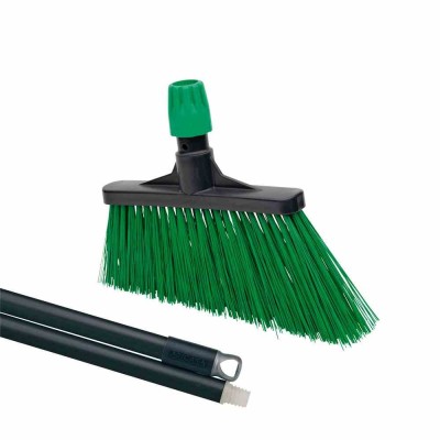 Koště 310x50x/130 plast, závit hrubý,zelené s holí, zahradní