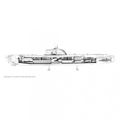 Metal Earth Luxusní ocelová stavebnice Německá ponorka typu XXI