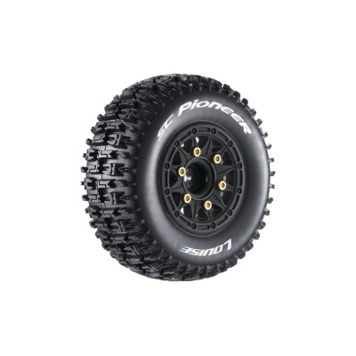 SC-PIONEER 1/10, 12mm, 14mm a 17mm odnímatelný hex, Černé disky, 2 ks