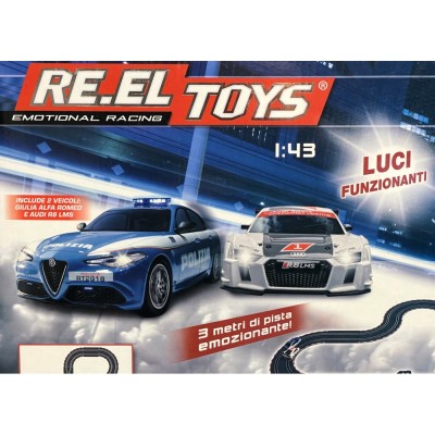 RE.EL Toys autodráha licencovaná Polizia 3v1 1:43 3 metry, 3 sestavy, LED světla