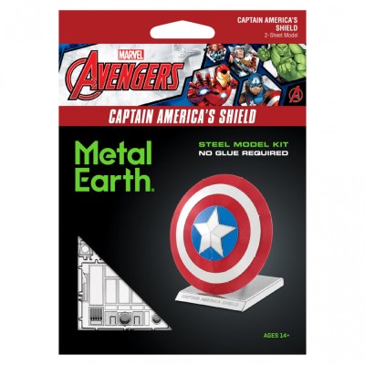 Metal Earth Luxusní ocelová stavebnice štít kapitán Amerika