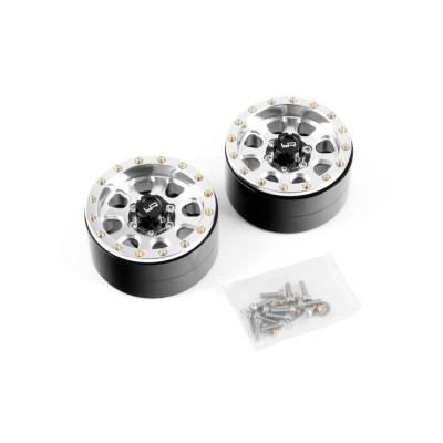 1.9 Aluminum CNC 8 Spoke Beadlock, 2ks Stříbrné