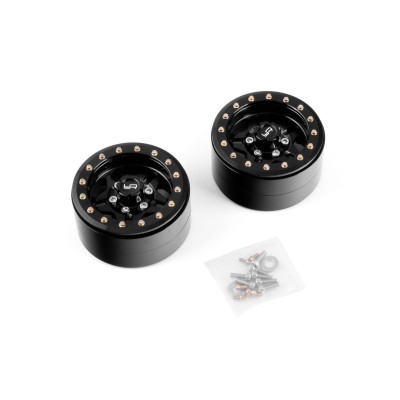 1.9 Aluminum CNC 5 Spoke Beadlock, 2ks Černé