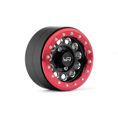 1.9 Aluminum CNC F-RG Beadlock, 2ks Červené