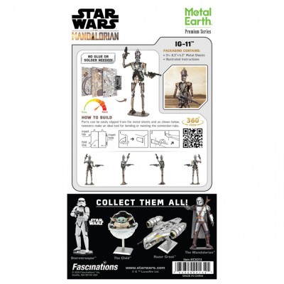 Metal Earth Luxusní ocelová stavebnice Star Wars Mandalorian IG-11 ™