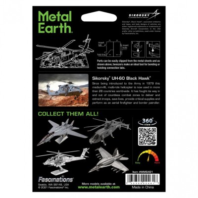 Metal Earth Luxusní ocelová stavebnice Sikorsky UH-60 Black Hawk