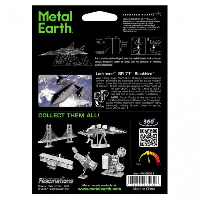 Metal Earth Luxusní ocelová stavebnice SR-71 Blackbird