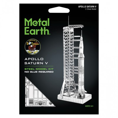 Metal Earth Luxusní ocelová stavebnice Apollo Saturn V s portálem