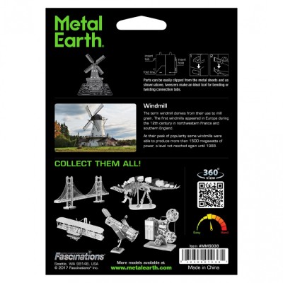 Metal Earth Luxusní ocelová stavebnice Větrný mlýn